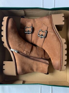 Paul Green Balboa Toffee Nubuck Lug Sole Boots Size 8 NIB